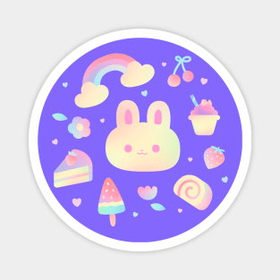 Cute Gradient Bunny Magnet